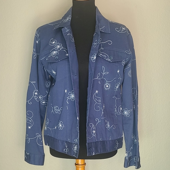 Vintage Bushwacker Embroidered Shacket Shirt Jacket with Hidden Pockets - Picture 1 of 11